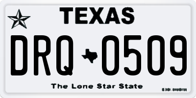 TX license plate DRQ0509