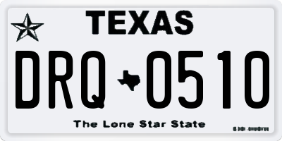 TX license plate DRQ0510