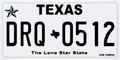 TX license plate DRQ0512