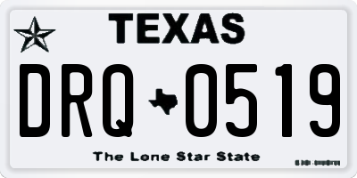 TX license plate DRQ0519