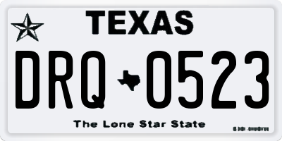 TX license plate DRQ0523