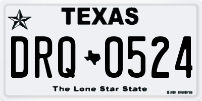 TX license plate DRQ0524