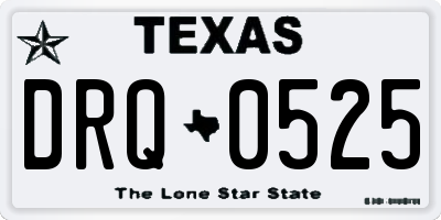 TX license plate DRQ0525