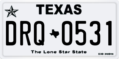 TX license plate DRQ0531