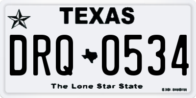 TX license plate DRQ0534