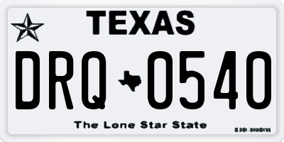 TX license plate DRQ0540