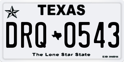 TX license plate DRQ0543