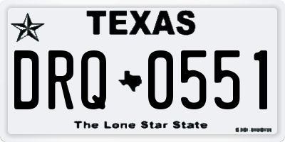 TX license plate DRQ0551