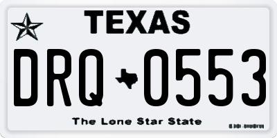TX license plate DRQ0553