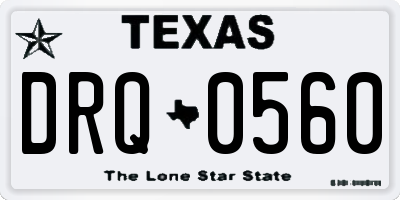 TX license plate DRQ0560