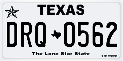 TX license plate DRQ0562