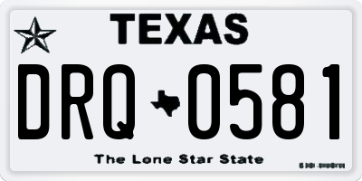 TX license plate DRQ0581