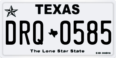 TX license plate DRQ0585