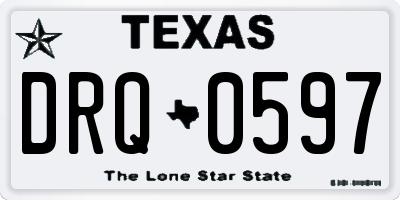 TX license plate DRQ0597
