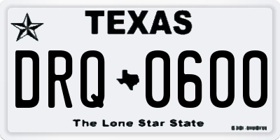 TX license plate DRQ0600