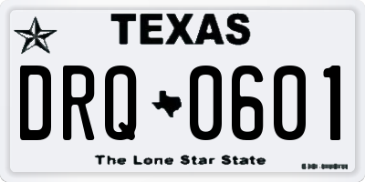 TX license plate DRQ0601