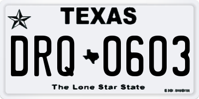 TX license plate DRQ0603