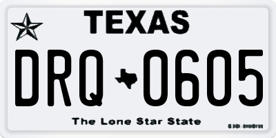 TX license plate DRQ0605