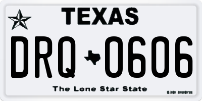 TX license plate DRQ0606