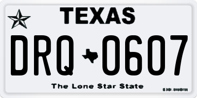 TX license plate DRQ0607