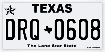 TX license plate DRQ0608