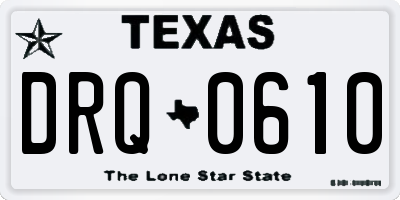 TX license plate DRQ0610