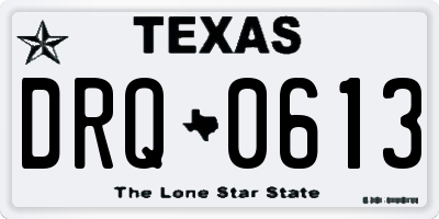 TX license plate DRQ0613