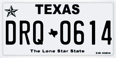 TX license plate DRQ0614