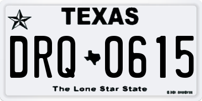 TX license plate DRQ0615