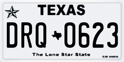 TX license plate DRQ0623