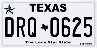 TX license plate DRQ0625