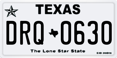 TX license plate DRQ0630