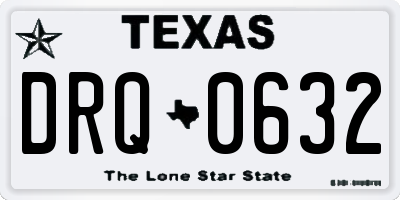 TX license plate DRQ0632