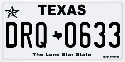 TX license plate DRQ0633