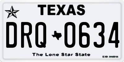 TX license plate DRQ0634