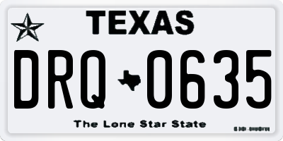 TX license plate DRQ0635
