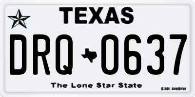 TX license plate DRQ0637