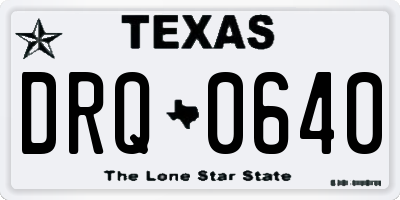 TX license plate DRQ0640