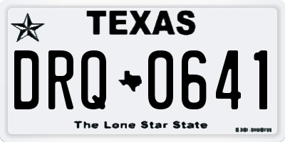 TX license plate DRQ0641