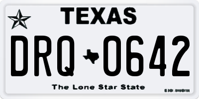 TX license plate DRQ0642