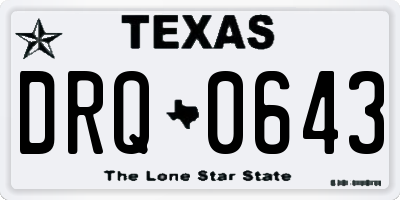 TX license plate DRQ0643