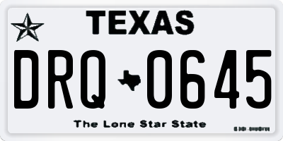 TX license plate DRQ0645