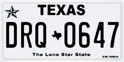 TX license plate DRQ0647