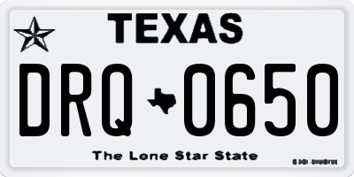 TX license plate DRQ0650