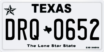 TX license plate DRQ0652