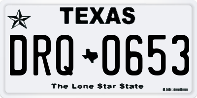 TX license plate DRQ0653