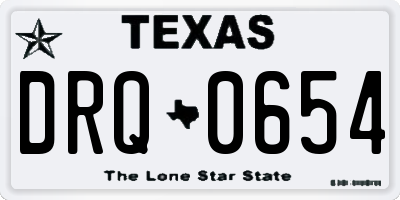 TX license plate DRQ0654