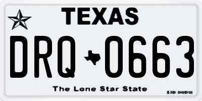 TX license plate DRQ0663