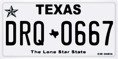 TX license plate DRQ0667