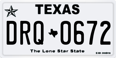 TX license plate DRQ0672